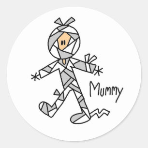 Halloween Mummy Stick Figure Sticker