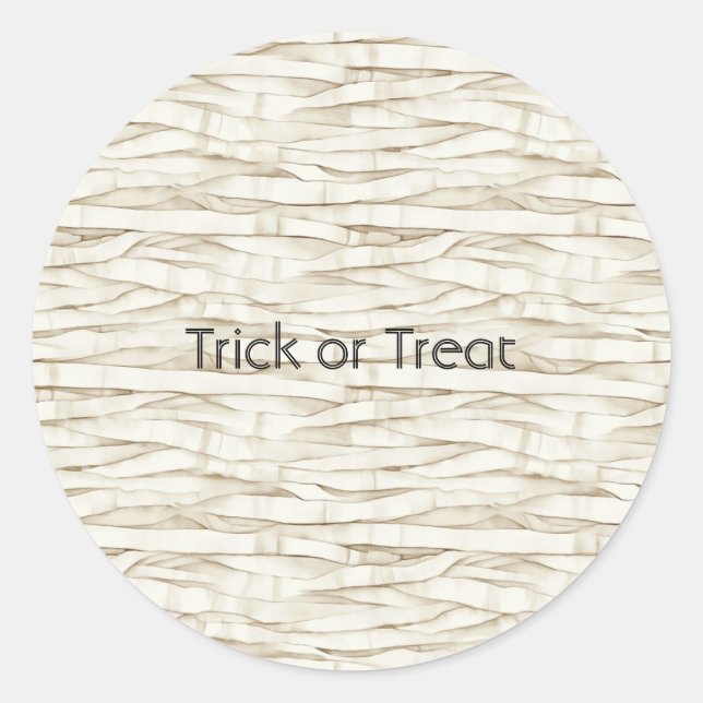 Halloween Mummy Wrap Classic Round Sticker (Front)