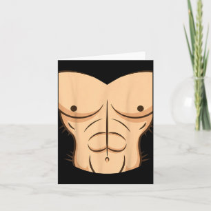 Halloween Muscle Torso Funny Bare Chest Design Card