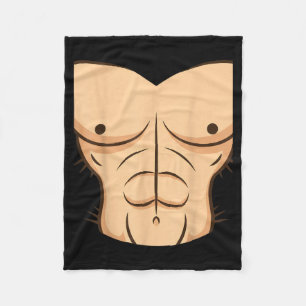 Halloween Muscle Torso Funny Bare Chest Design Fleece Blanket