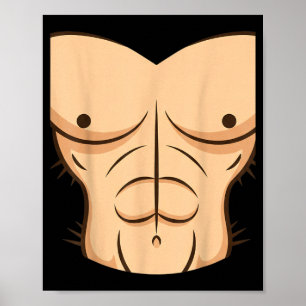 Halloween Muscle Torso Funny Bare Chest Design Poster