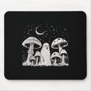 Halloween Mushroom Ghost Vintage Grunge 90 Aesthet Mouse Mat