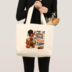 Halloween Music Teacher Quote Canvas Tote