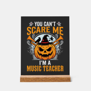Halloween Music Teacher Scary Pumpkin Graphic Acrylic Sign