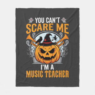 Halloween Music Teacher Scary Pumpkin Graphic Fleece Blanket