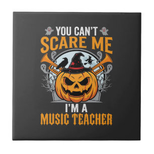 Halloween Music Teacher Scary Pumpkin Graphic Tile
