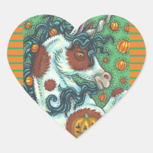 HALLOWEEN MUSTANG, WILD PINTO UNICORN STICKERS