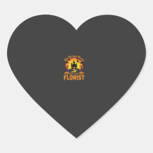 Halloween My Broom Broke Florist Witch Heart Sticker