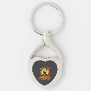 Halloween My Broom Broke Foreman Witch Key Ring