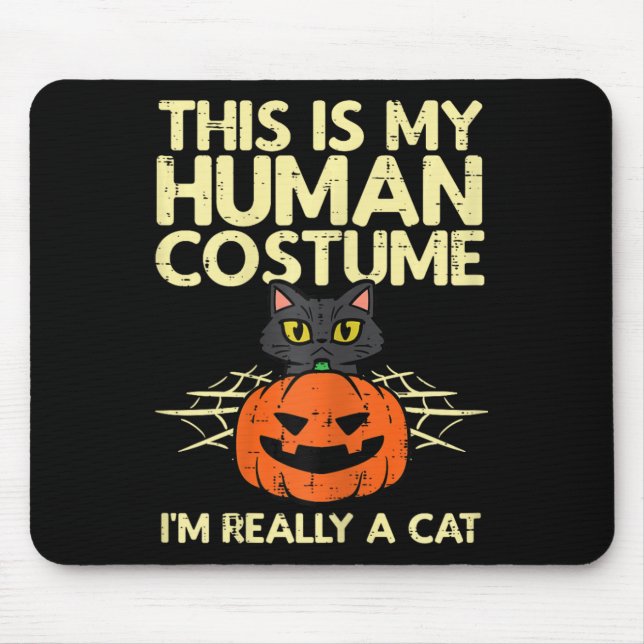 Halloween My Human Costume Im A Cat Costume Women  Mouse Mat (Front)