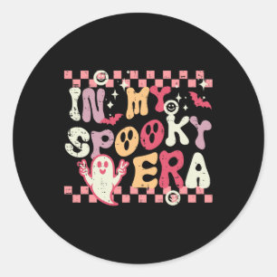 Halloween My Spooky Era Retro Costume Groovy Women Classic Round Sticker