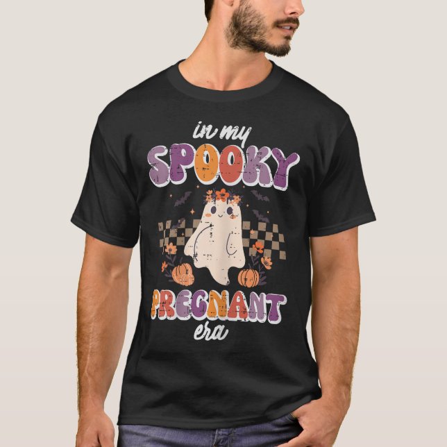 Halloween My Spooky Pregnant Era Ghost Costume  T-Shirt (Front)