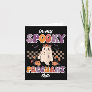 Halloween My Spooky Pregnant Era Retro Ghost Costu Card
