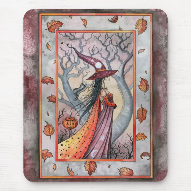 Halloween Mystic Witch by Molly Harrison Mouse Mat (Front)