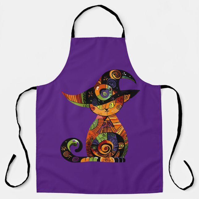 Halloween/mystical/cat/fall  apron (Front)