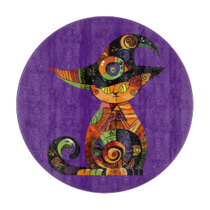 Halloween/mystical/cat/fall  cutting board