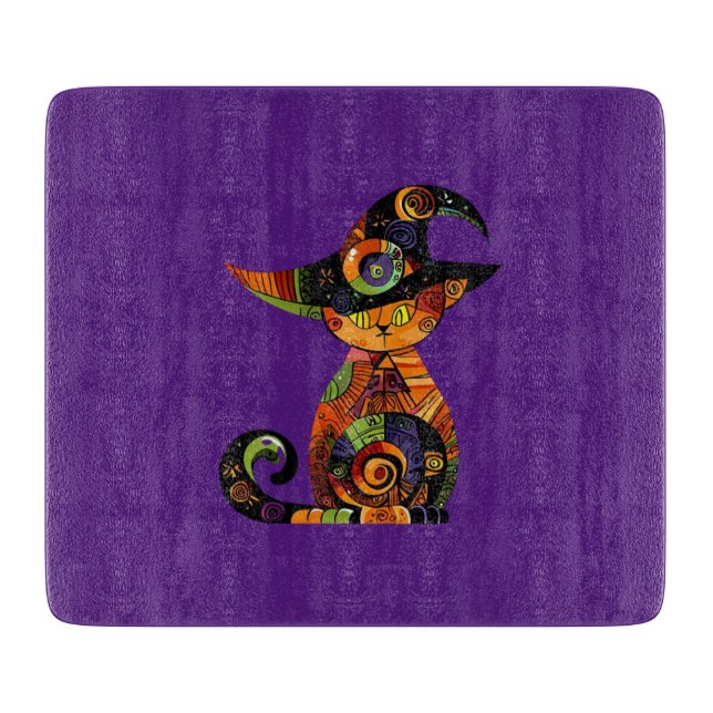 Halloween/mystical/cat/fall  cutting board (Front)
