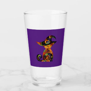 Halloween/mystical/cat/fall glass