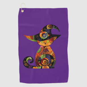 Halloween/mystical/cat/fall golf towel