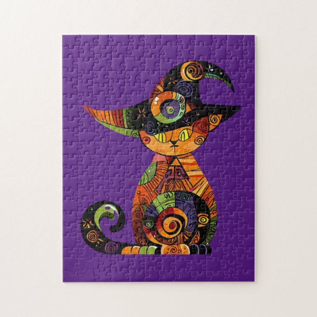 Halloween/mystical/cat/fall  jigsaw puzzle (Vertical)