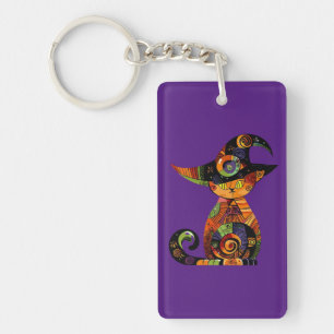 Halloween/mystical/cat/fall  key ring