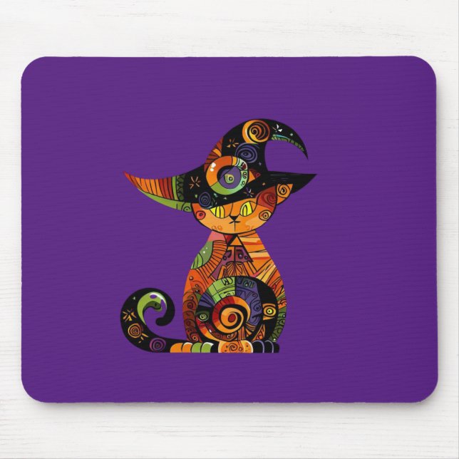 Halloween/mystical/cat/fall  mouse mat (Front)