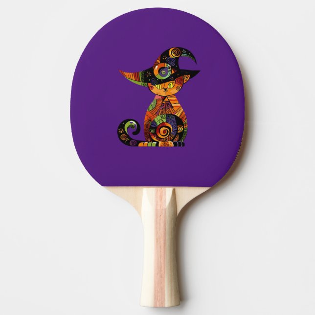 Halloween/mystical/cat/fall  ping pong paddle (Front)