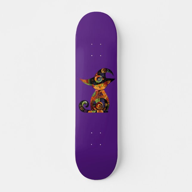 Halloween/mystical/cat/fall  skateboard (Front)