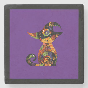 Halloween/mystical/cat/fall stone coaster