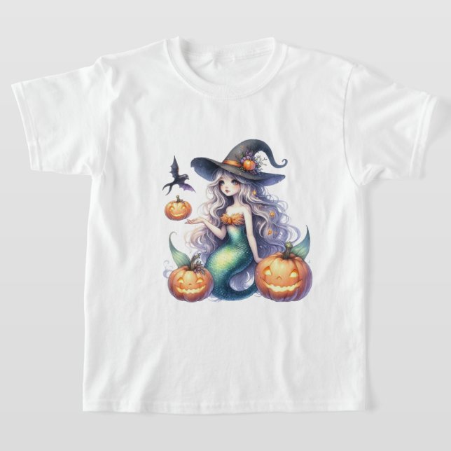 Halloween Mystical Mermaid Girl T-Shirt (Laydown)