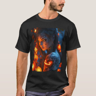 Halloween Mystical Witch Glowing Pumpkin  T-Shirt