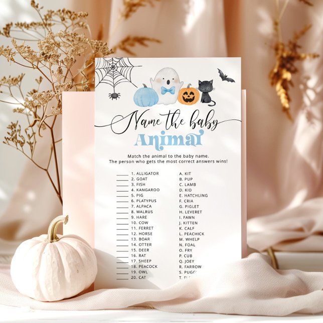 Halloween Name the baby animal baby shower game (Creator Uploaded)