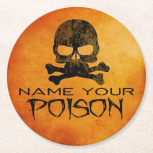 Halloween Name Your Poison Paper Coasters
