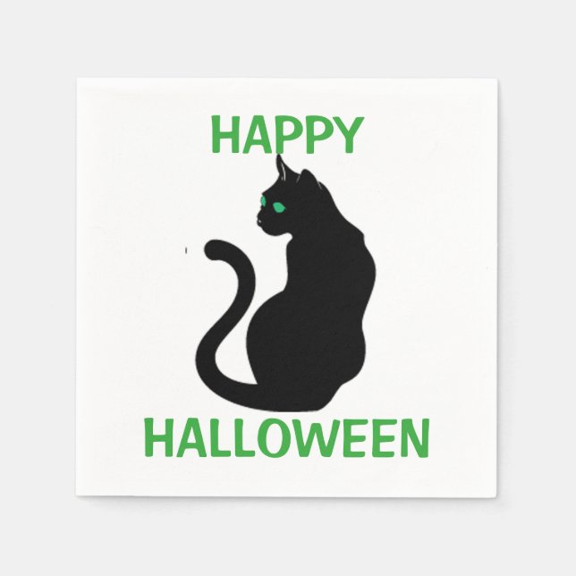 Halloween Napkin/Black Cat Napkin (Front)