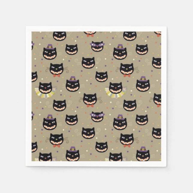 Halloween Napkin/Black Cats Napkin (Front)