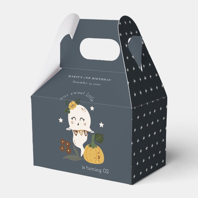Halloween Navy Ghost Little Boo Any Age Birthday Favour Box (Front Side)