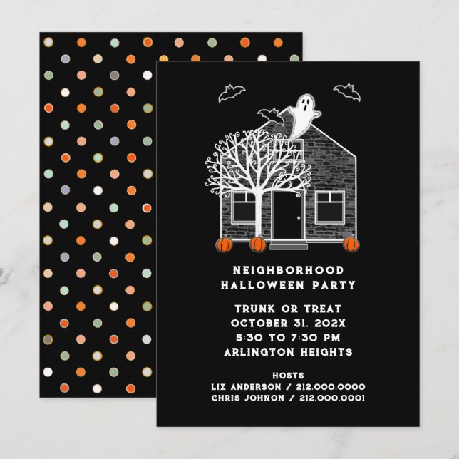 Halloween Neighbourhood Party Invitation (Front/Back)