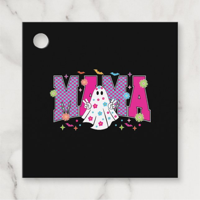 Halloween Neon Mama Mini Favour Tags (Front)