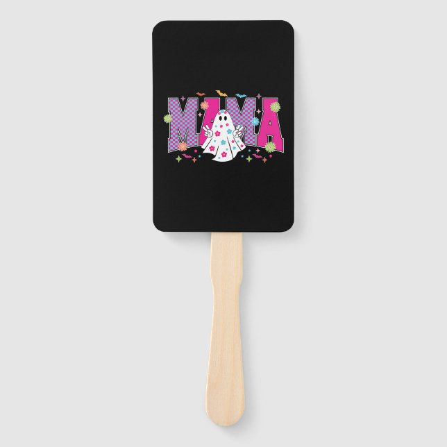 Halloween Neon Mama Mini Hand Fan (Front)