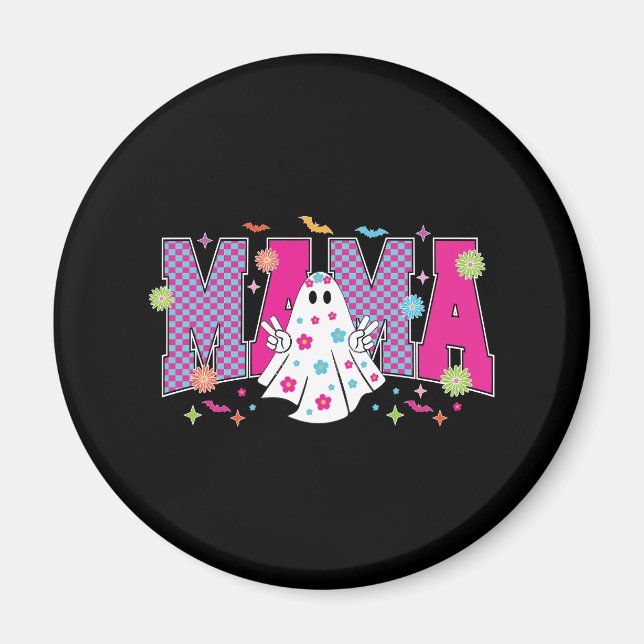 Halloween Neon Mama Mini Magnet (Front)