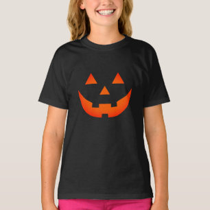 Halloween neon orange Jack o lantern pumpkin kids T-Shirt