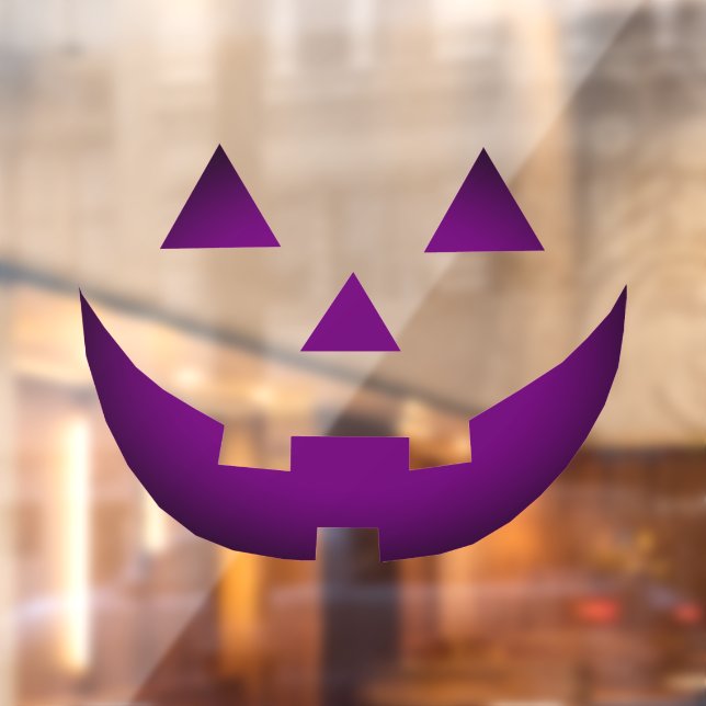 Halloween neon purple Jack o lantern scary funny  Window Cling (Sheet 2)