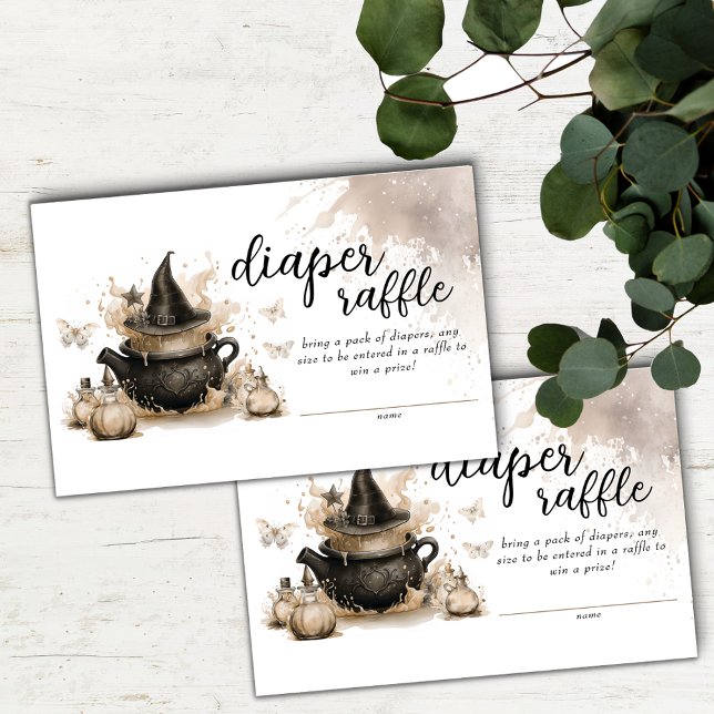 Halloween Neutral Diaper Raffle Baby Shower  Enclosure Card (Creator Uploaded)
