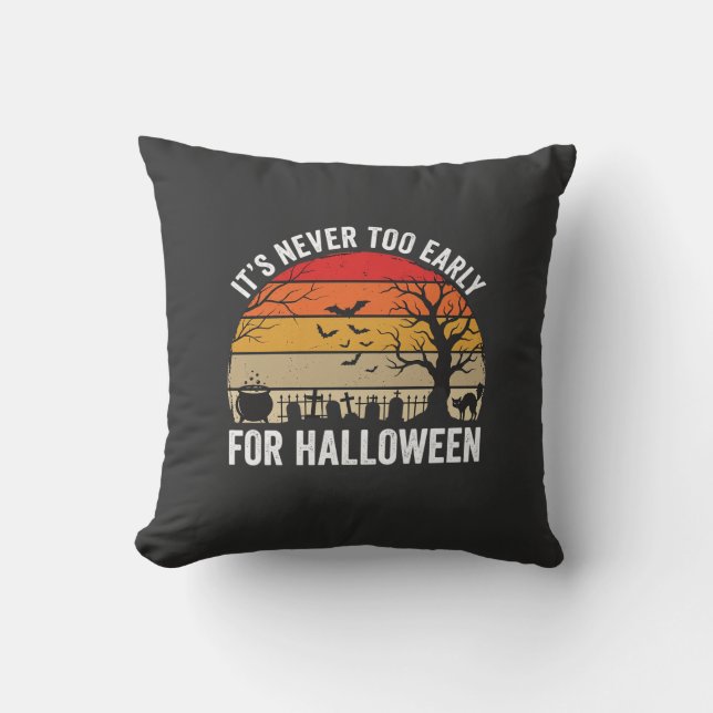 Halloween Never Too Early Vintage Sunset Cushion (Front)