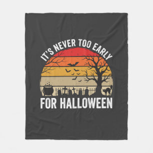 Halloween Never Too Early Vintage Sunset Fleece Blanket