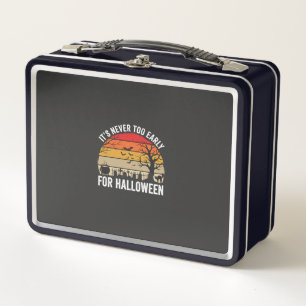 Halloween Never Too Early Vintage Sunset Metal Lunch Box