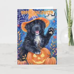 Halloween Newfoundland Dog Holiday Card