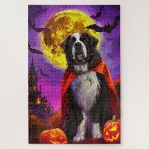Halloween Newfoundland Vampire Pumpkins Scary Jigsaw Puzzle