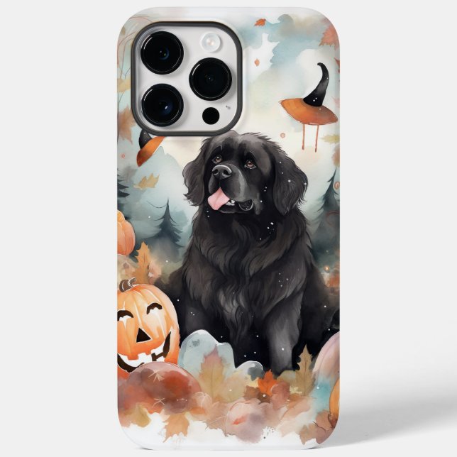 Halloween Newfoundland With Pumpkins Scary  Case-Mate iPhone Case (Back)