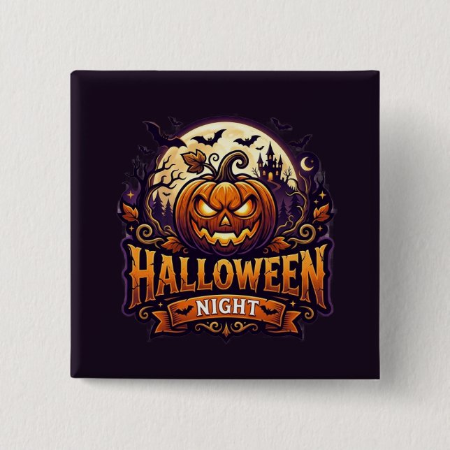 Halloween Night 15 Cm Square Badge (Front)